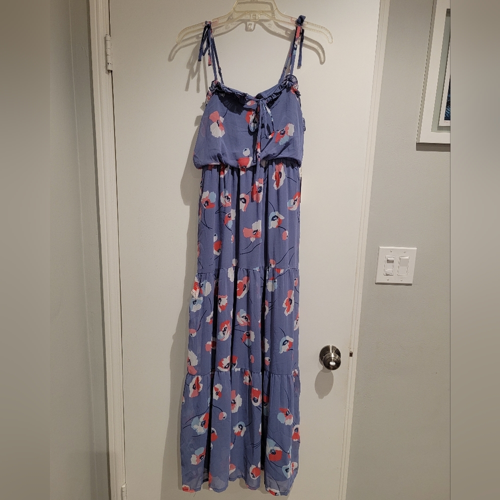 Poppy print Jessica Simpson gauze maxi
